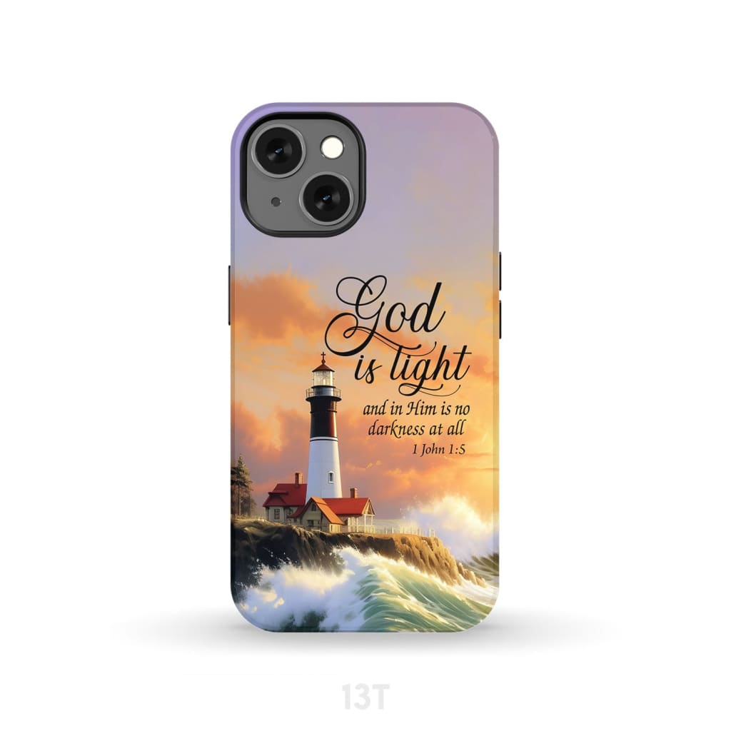 1 John 1:5 God is Light Lighthouse Christian Phone Case iPhone 13 / Tough