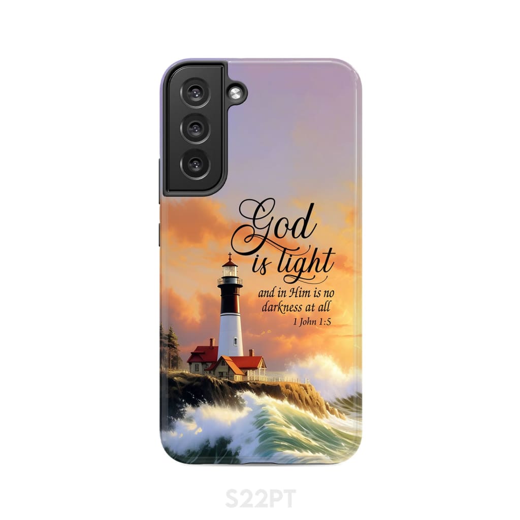 1 John 1:5 God is Light Lighthouse Christian Phone Case Samsung Galaxy S22 Plus / Tough
