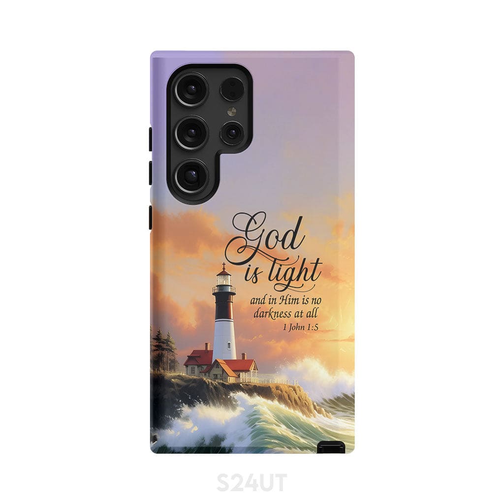 1 John 1:5 God is Light Lighthouse Christian Phone Case Samsung Galaxy S24 Ultra / Tough