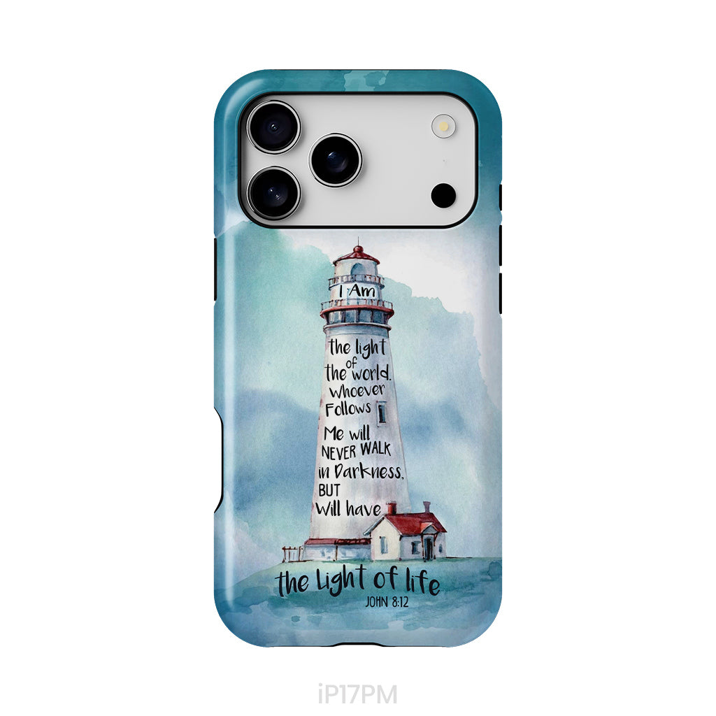 Lighthouse, I Am the Light of the World John 8:12 Bible Verse Phone Case