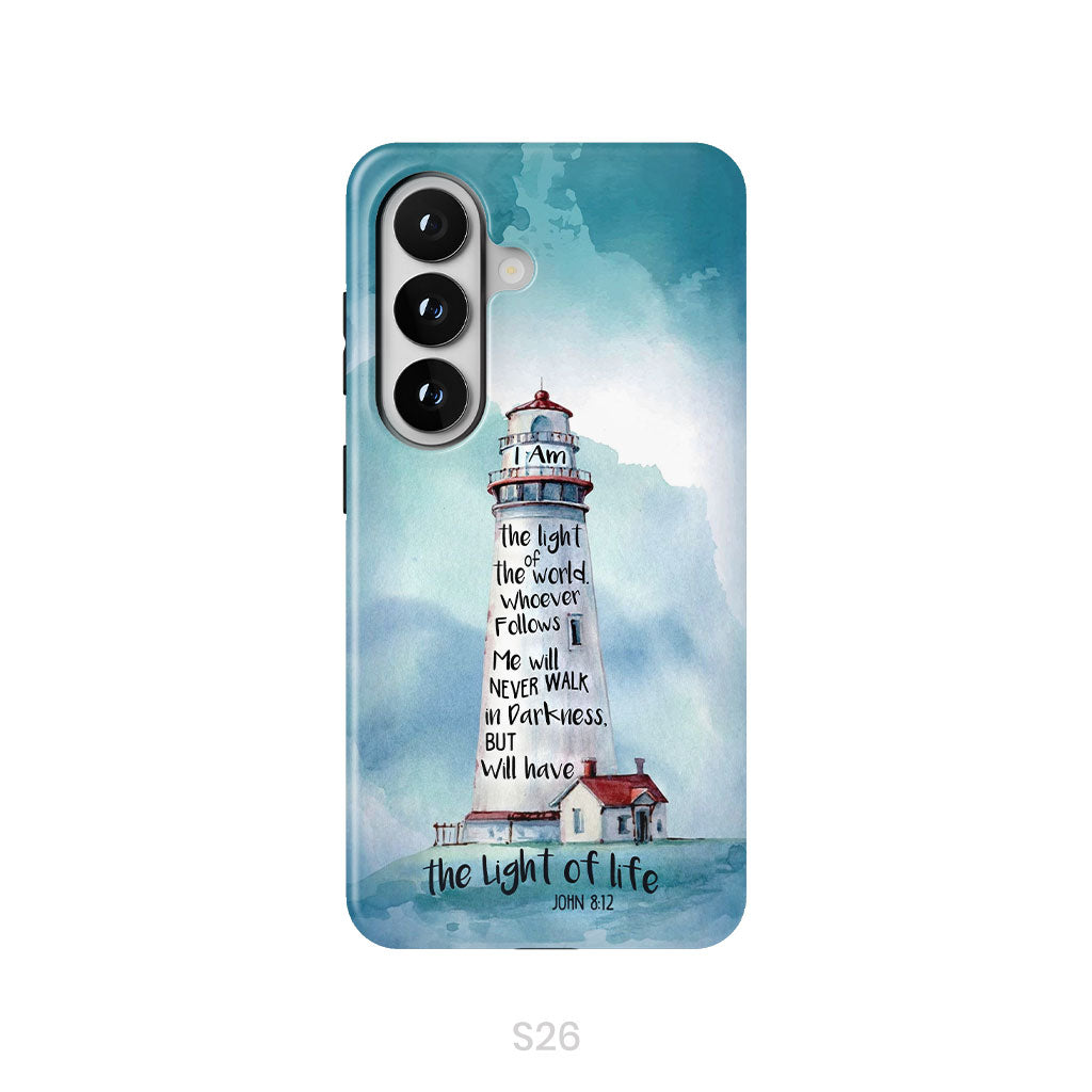Lighthouse, I Am the Light of the World John 8:12 Bible Verse Phone Case