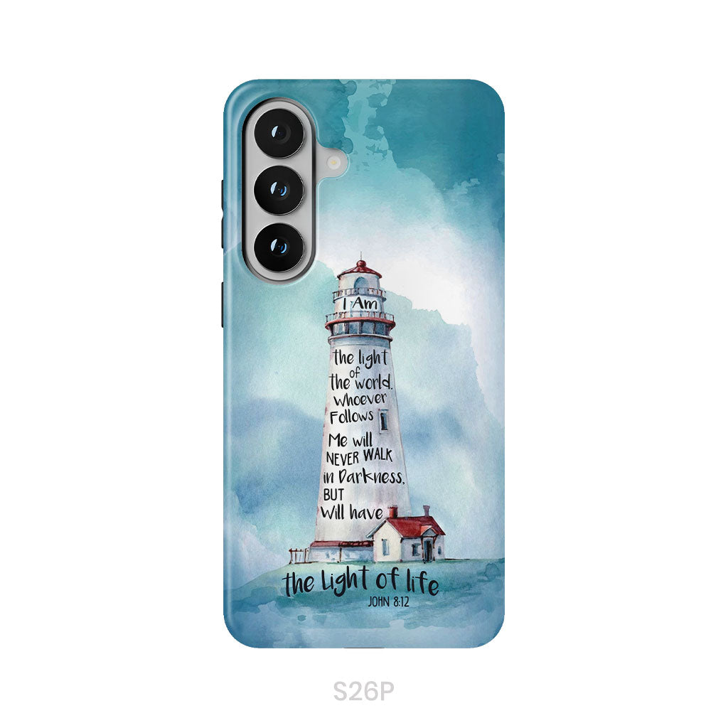 Lighthouse, I Am the Light of the World John 8:12 Bible Verse Phone Case