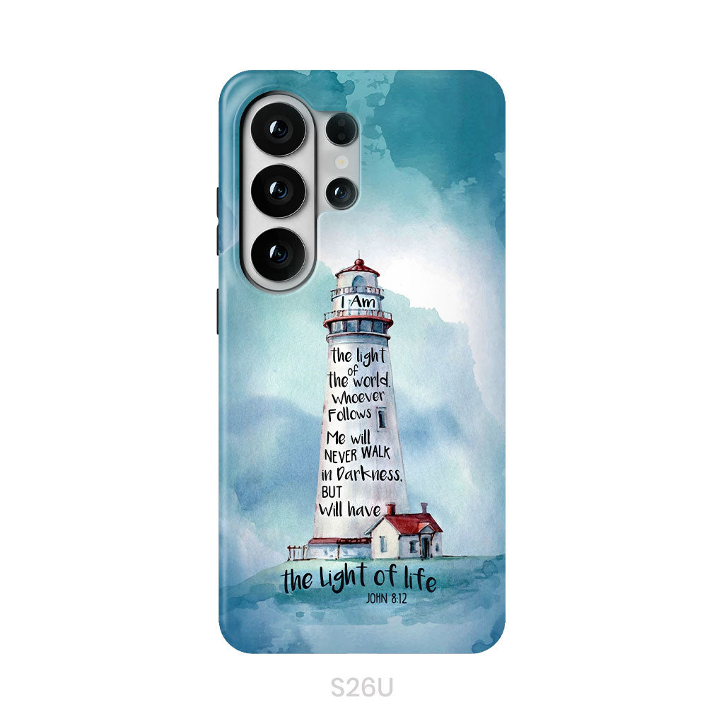 Lighthouse, I Am the Light of the World John 8:12 Bible Verse Phone Case