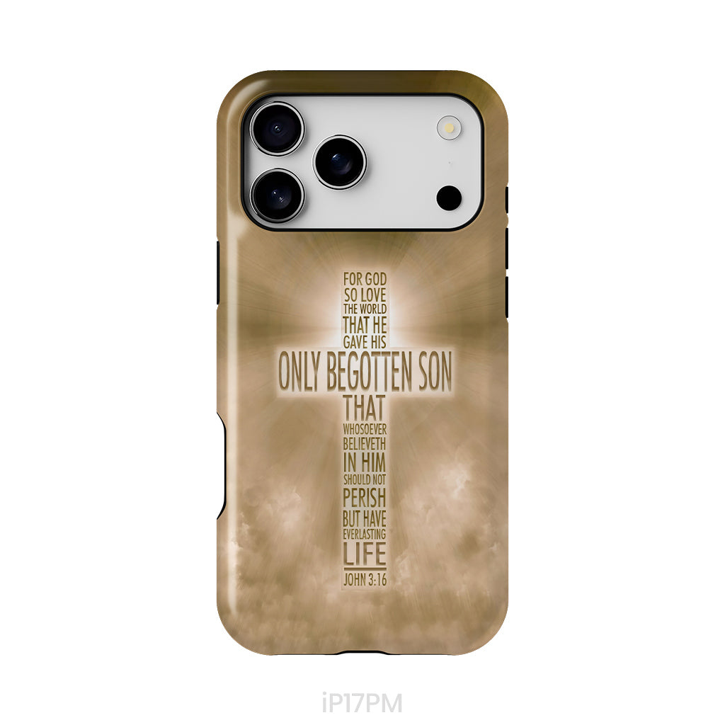 For God so loved the world John 3:16 KJV Bible verse phone case