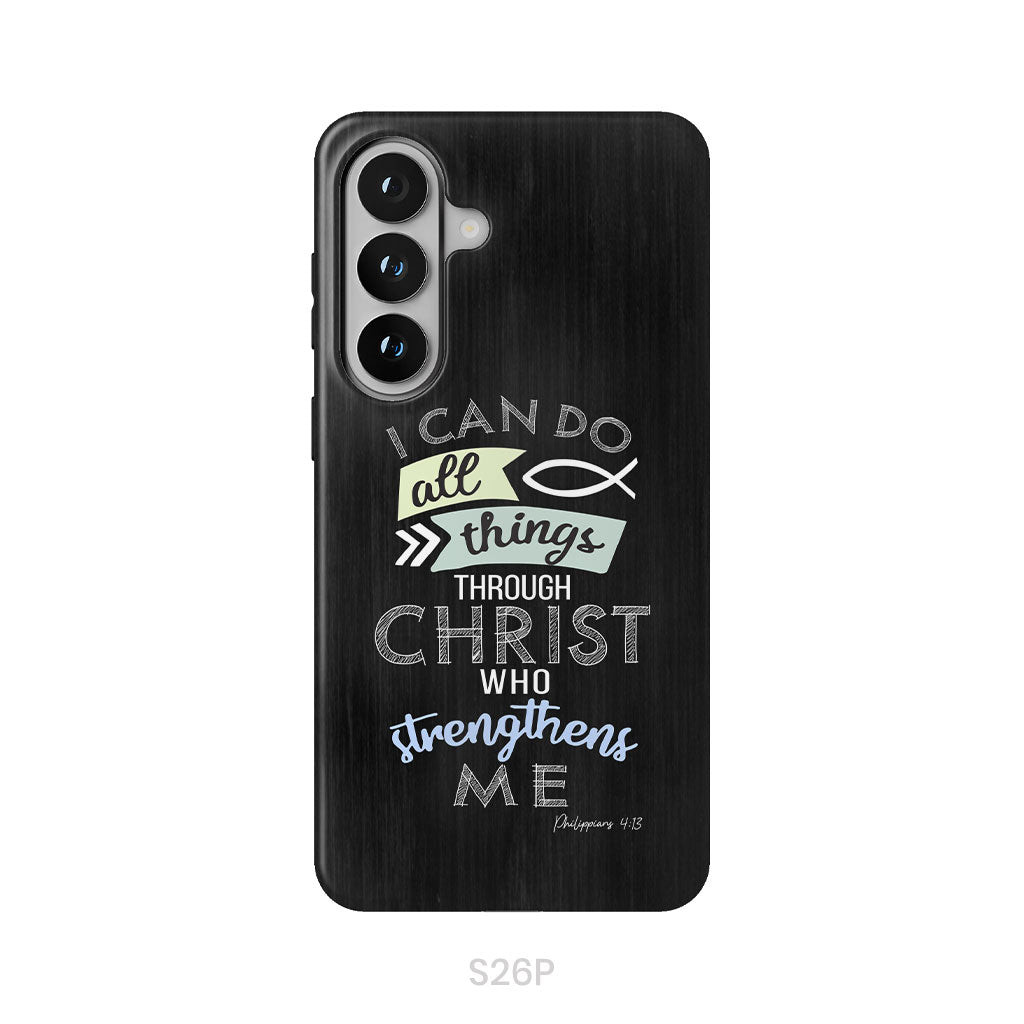 I can do all things through Christ Philippians 4:13 Bible verse phone case