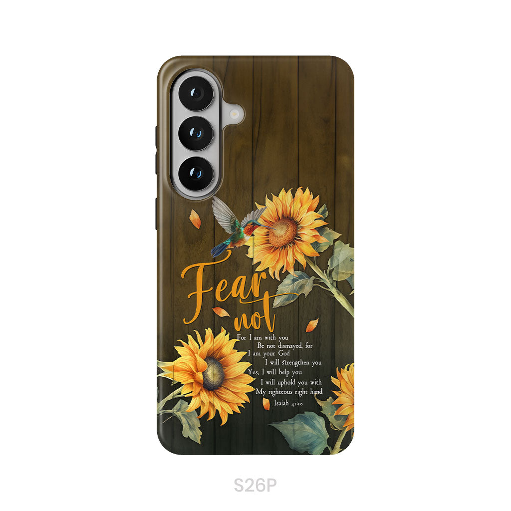 Fear Not for I Am With You Isaiah 41:10, Hummingbird, Sunflower, Phone Case