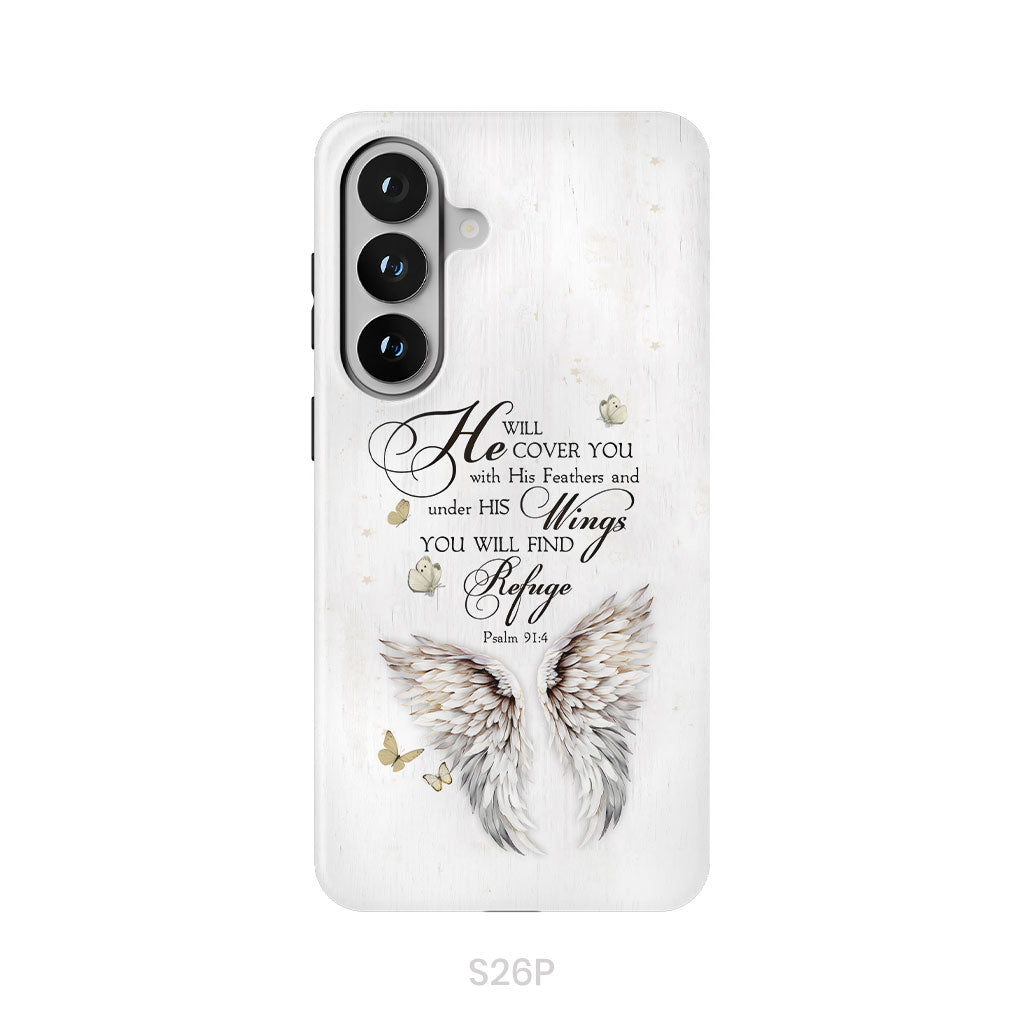 Psalm 91:4 He Will Cover You With His Feathers Phone Case