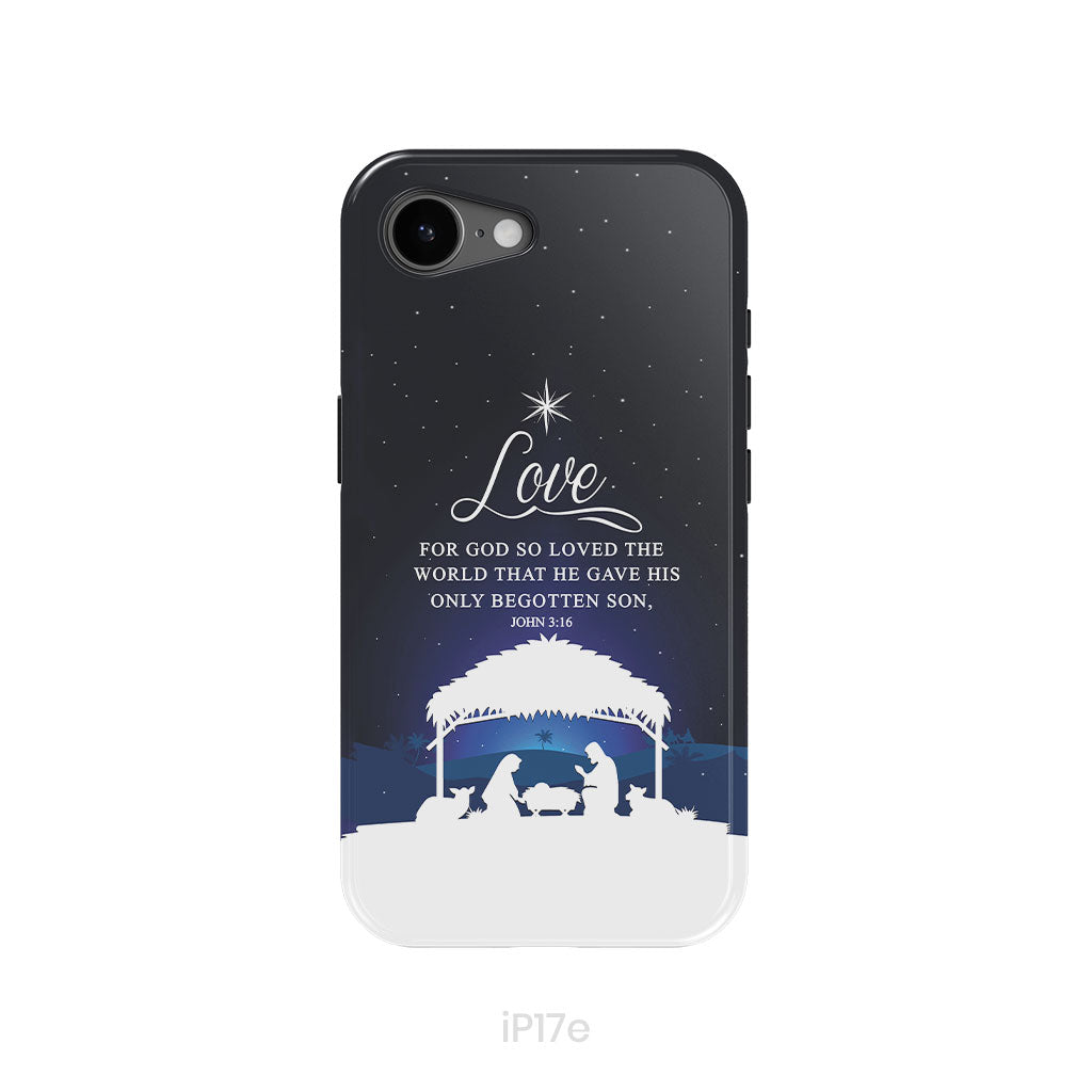 John 3:16 For God so loved the world Christmas phone case