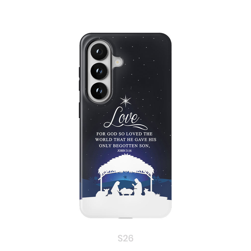 John 3:16 For God so loved the world Christmas phone case