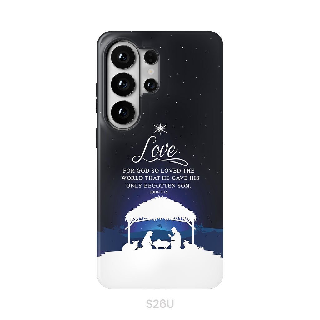 John 3:16 For God so loved the world Christmas phone case