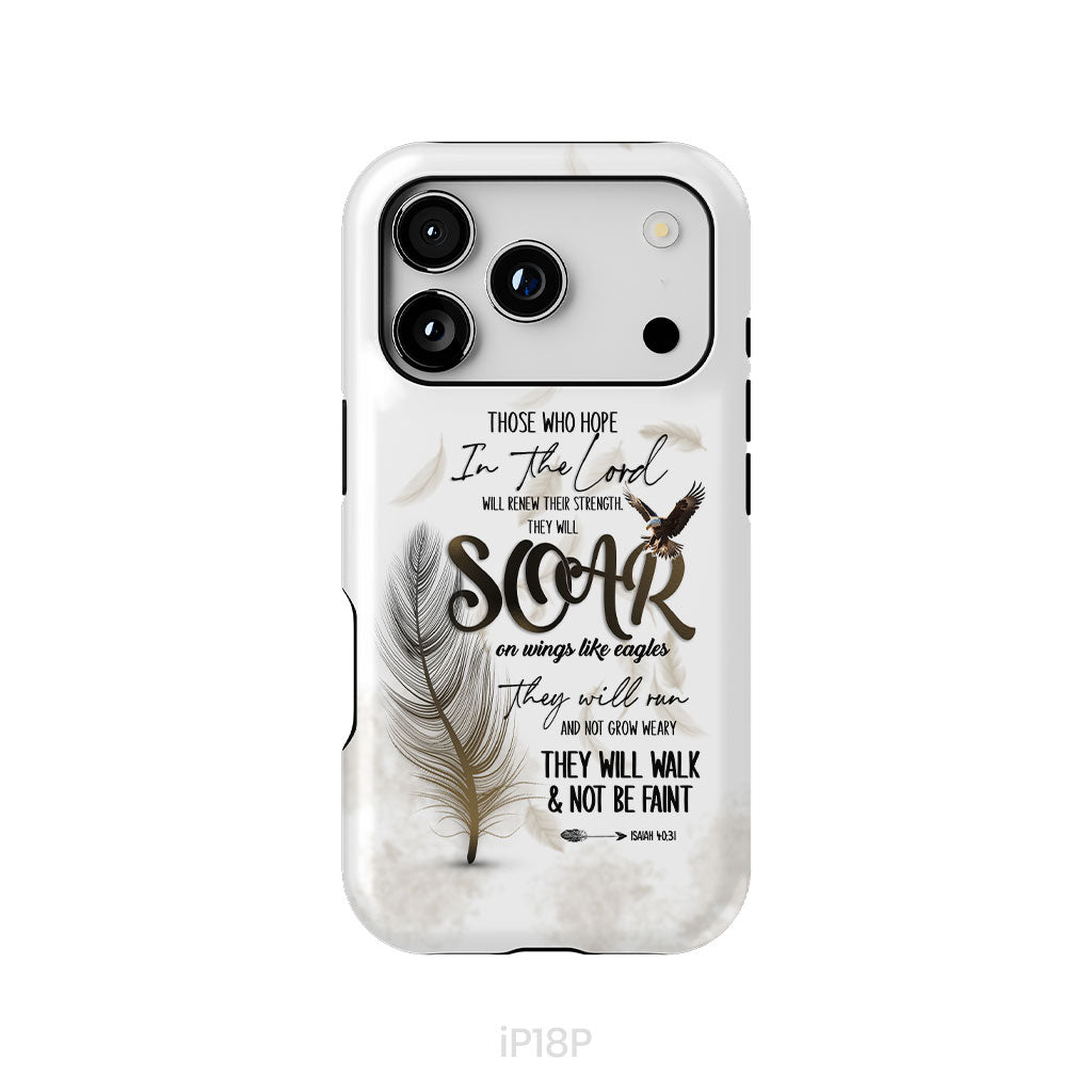 Soar on Wings Like Eagles Isaiah 40:31 Christian Phone Case