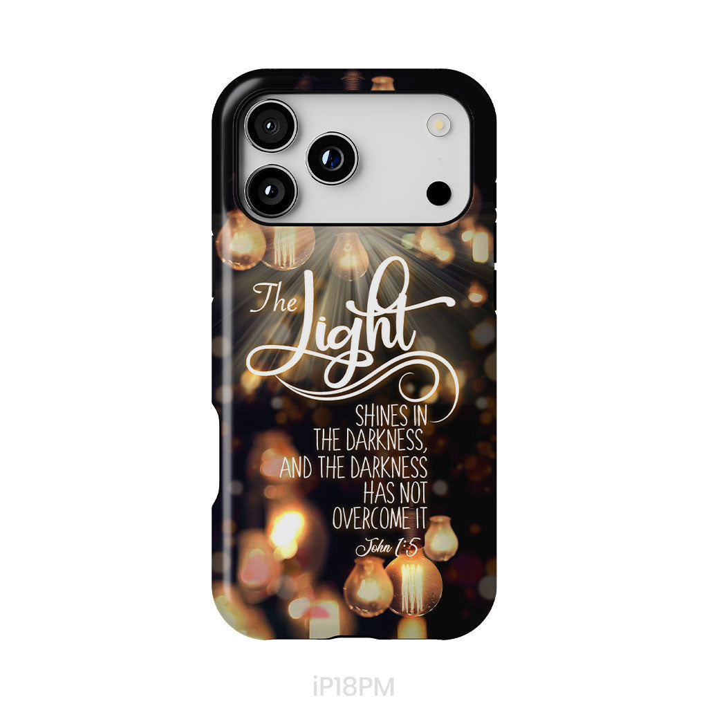 The Light Shines In The Darkness John 1:5 Bible Verse Phone Case, Christian Gifts
