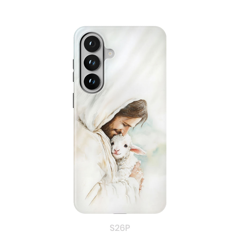 Jesus Holding the Lost Lamb – Good Shepherd Christian Phone Case