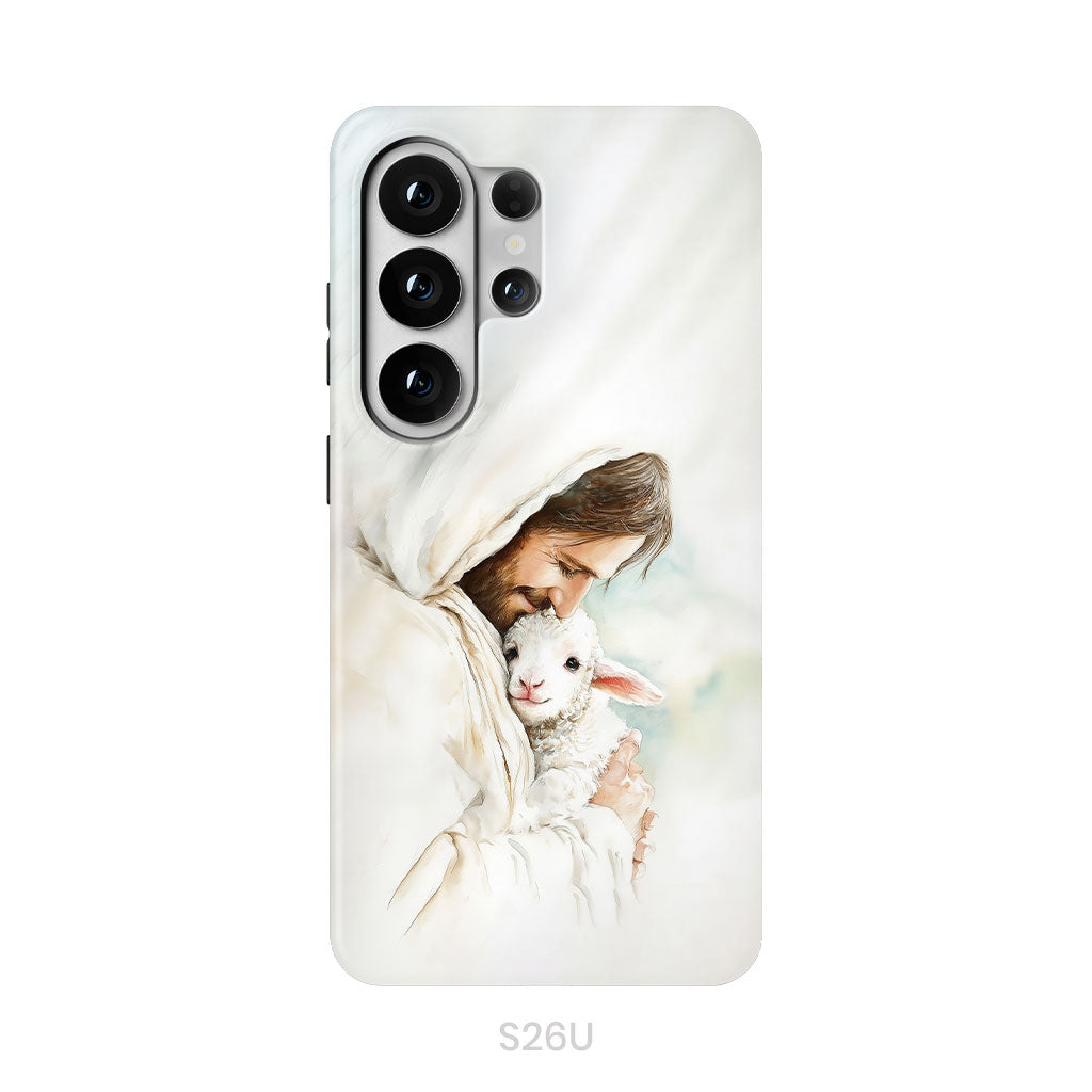 Jesus Holding the Lost Lamb – Good Shepherd Christian Phone Case
