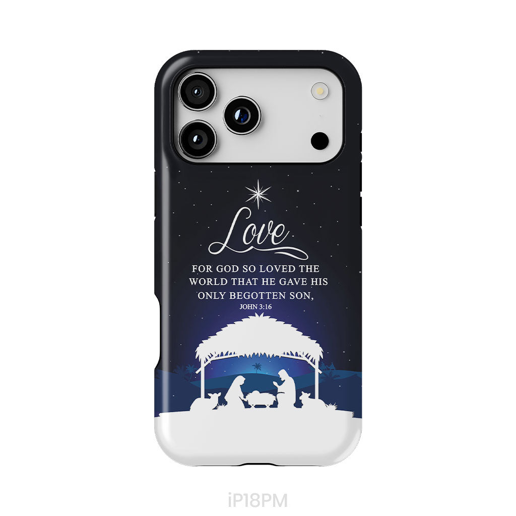 John 3:16 For God so loved the world Christmas phone case