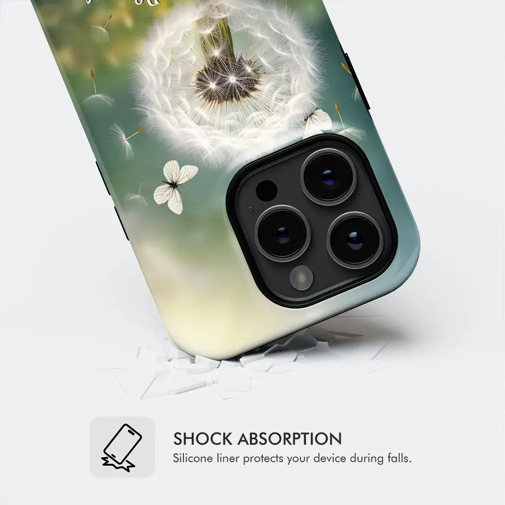 Christian Phone Cases: Be Still And Know Psalm 46:10 Dandelion Butterfly Phone Case