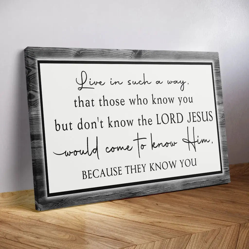 Inspirational gray canvas with Christian quote, Bible verse wall art for faith, Jesus, and religion.