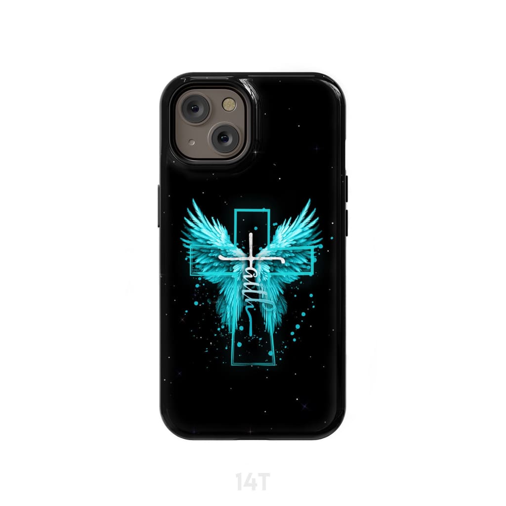 Faith Cross Wings Phone Case iPhone 14 / Tough
