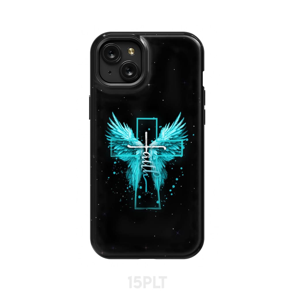 Faith Cross Wings Phone Case iPhone 15 Plus / Tough