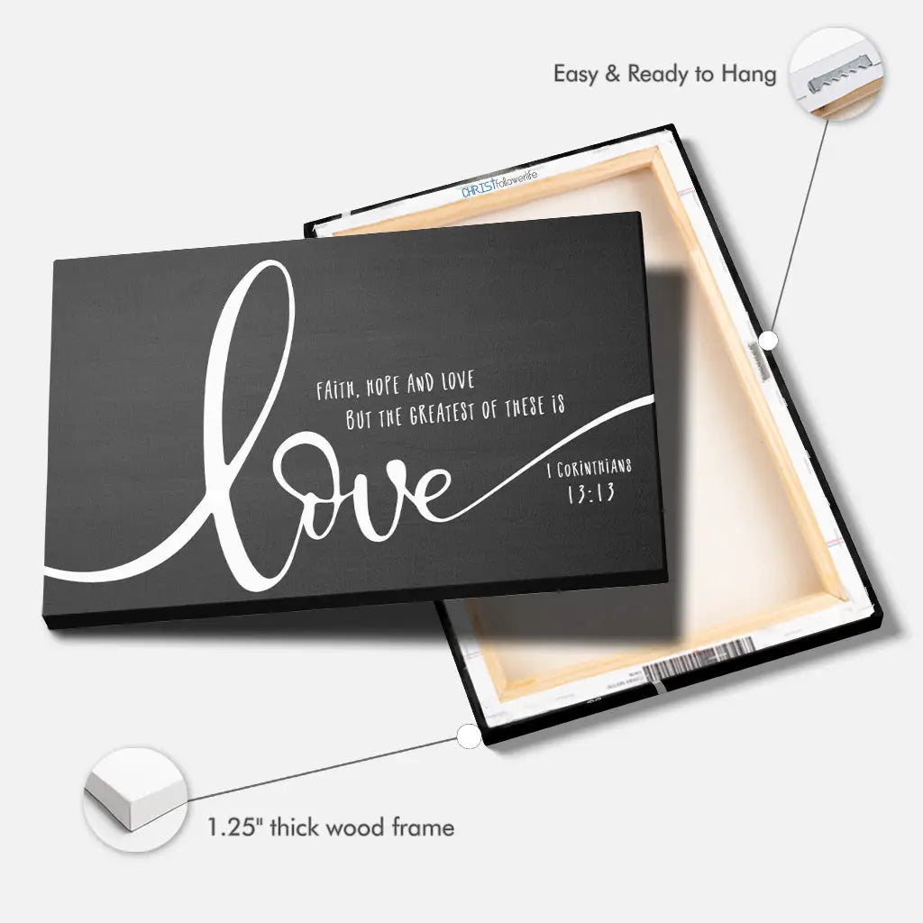 Faith Hope And Love Rustic Farmhouse Wall Art Canvas