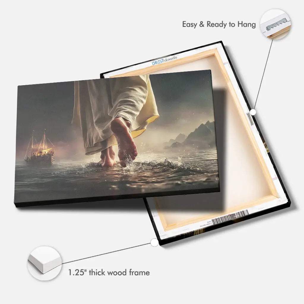 Jesus Walking on Water Christian Wall Art Canvas Decor
