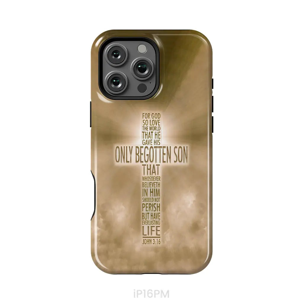 For God so loved the world John 3:16 KJV Bible verse phone case iPhone 16 Pro Max / Tough Case