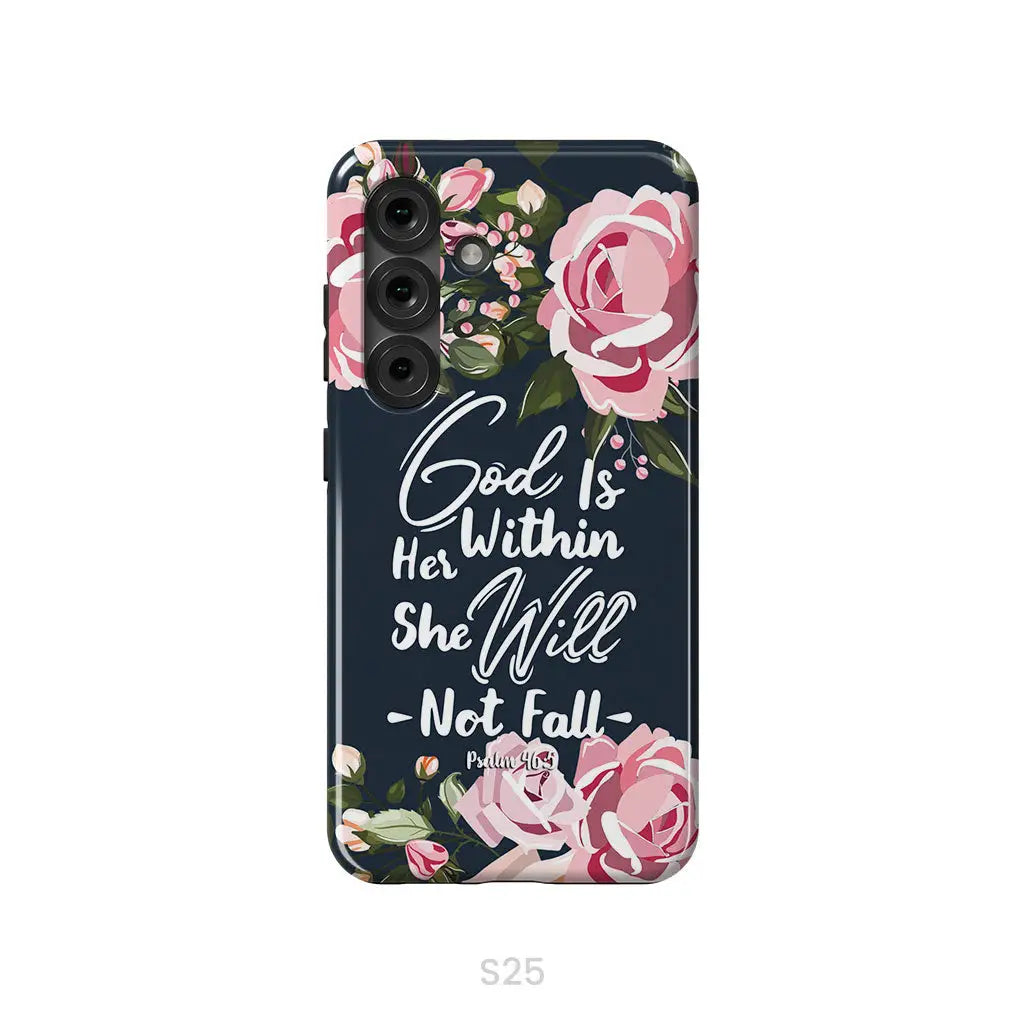 God is within her she will not fall Psalm 46:5 bible verse phone case Samsung Galaxy S25 / Tough Case