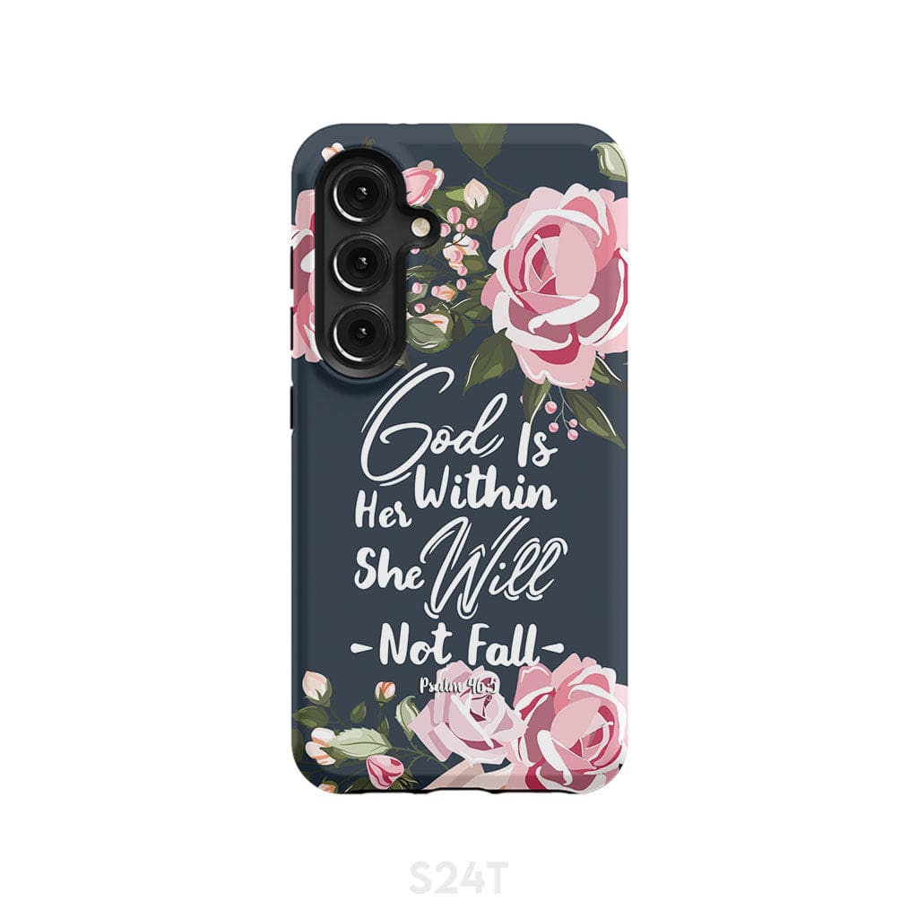God is within her she will not fall Psalm 46:5 bible verse phone case Samsung Galaxy S24 / Tough