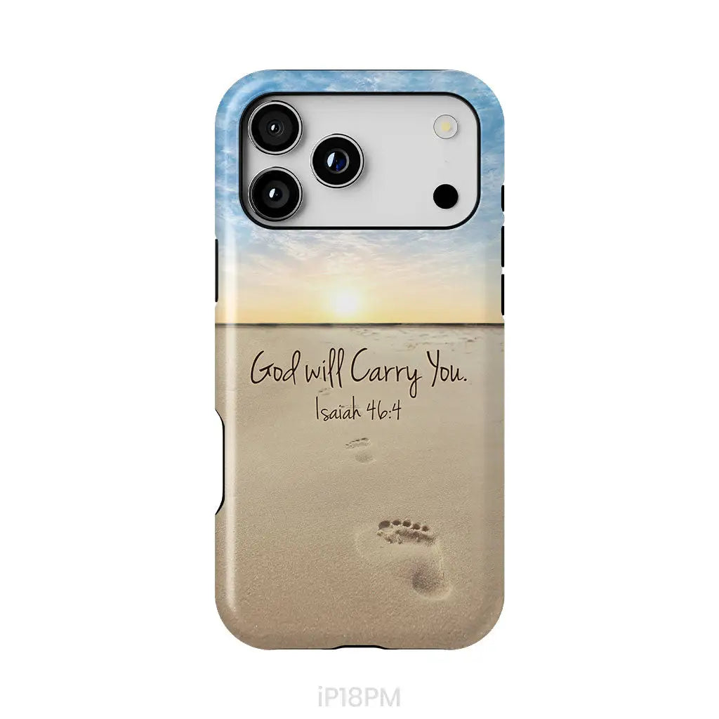 God will carry you Isaiah 46:4 Bible verse phone case iPhone 18 Pro Max / Tough Case