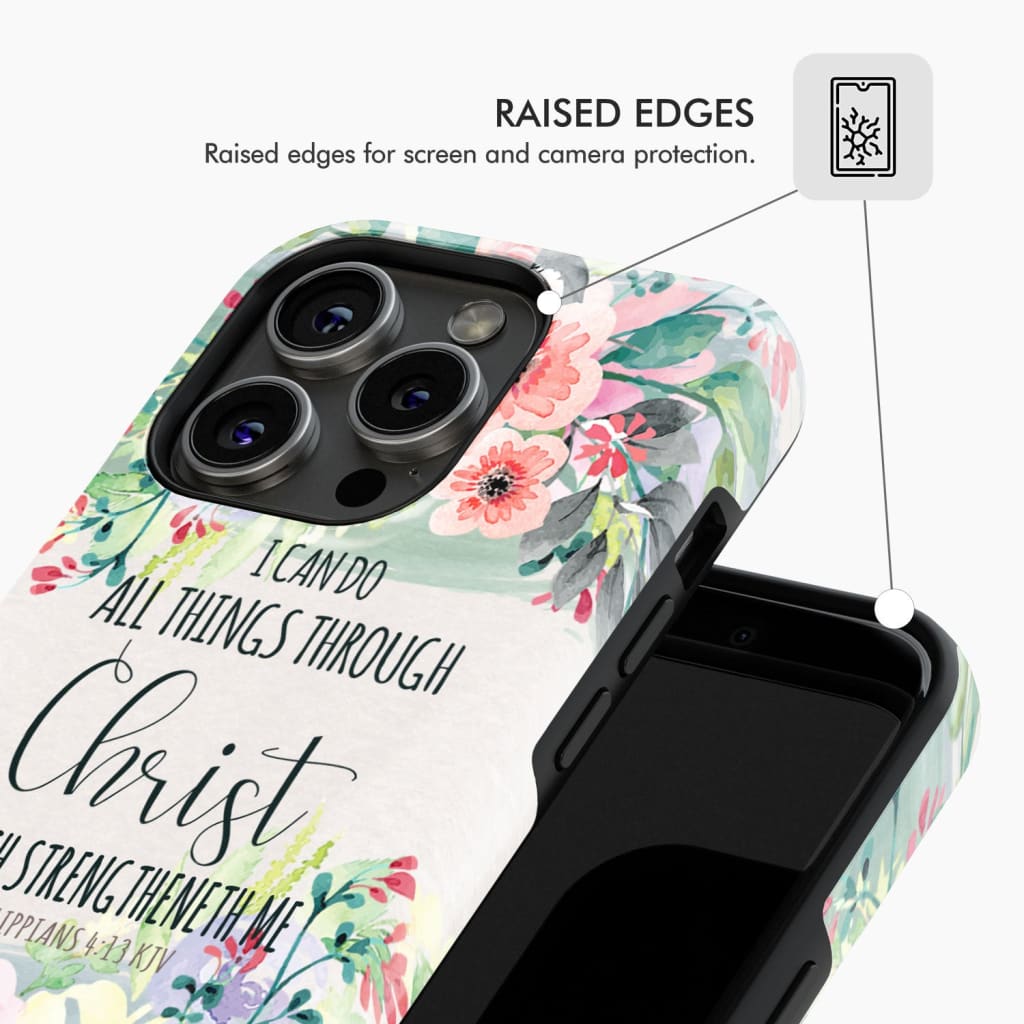I can do all things through Christ Philippians 4:13 KJV phone case Christian cases