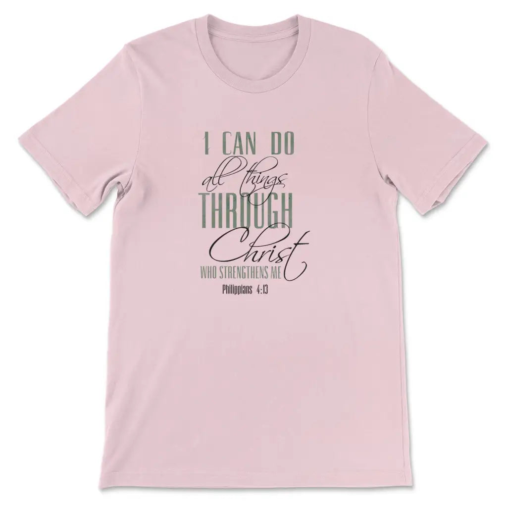 I can do all things through Christ t-shirt Pink / S