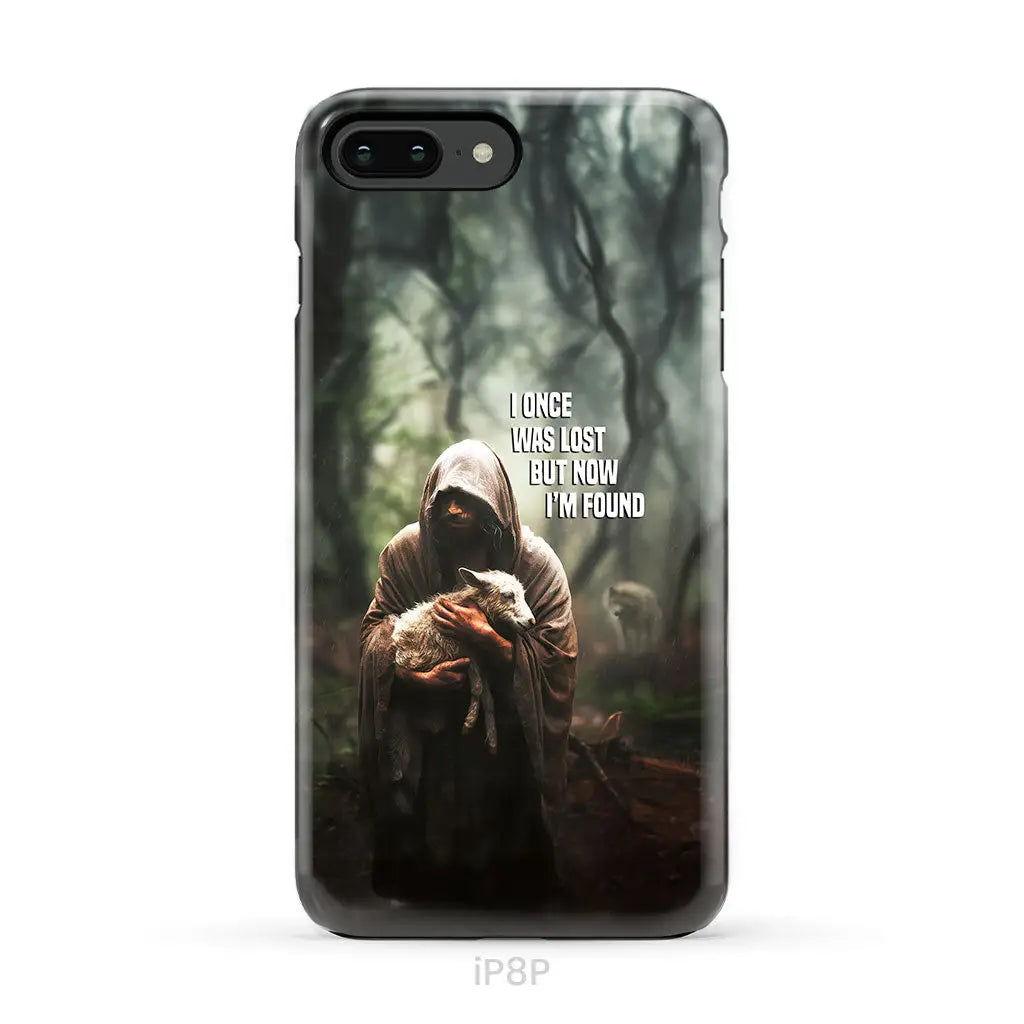 I Once Was Lost but Now I’m Found Jesus and Lost Sheep Phone Case iPhone 8 Plus / Tough Case