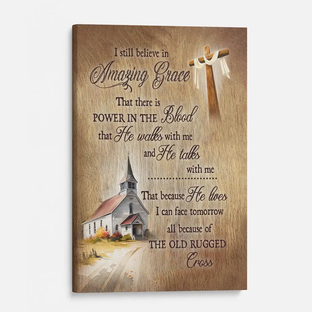 Amazing Grace hymn wall art canvas Christian decor with inspirational message