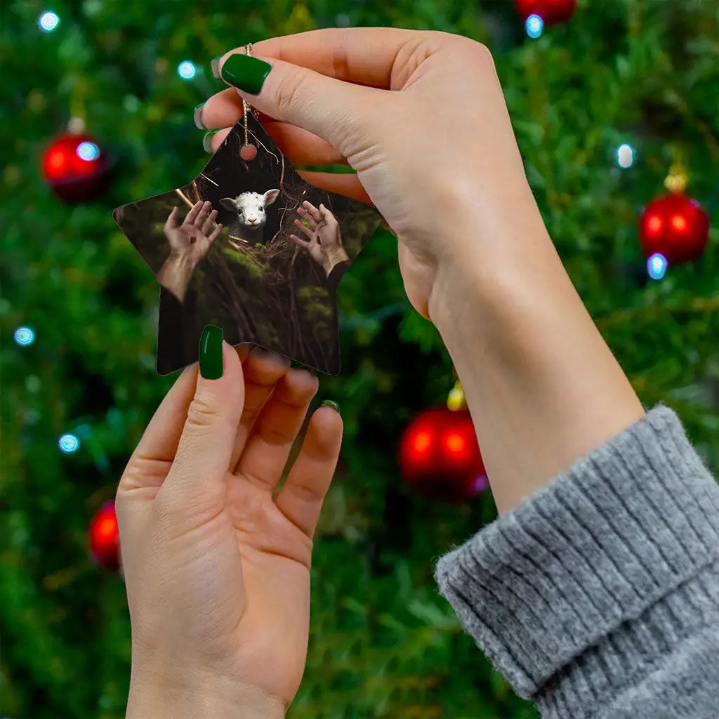 Jesus’ Hand Reaching Out to Rescue a Lamb Ornament