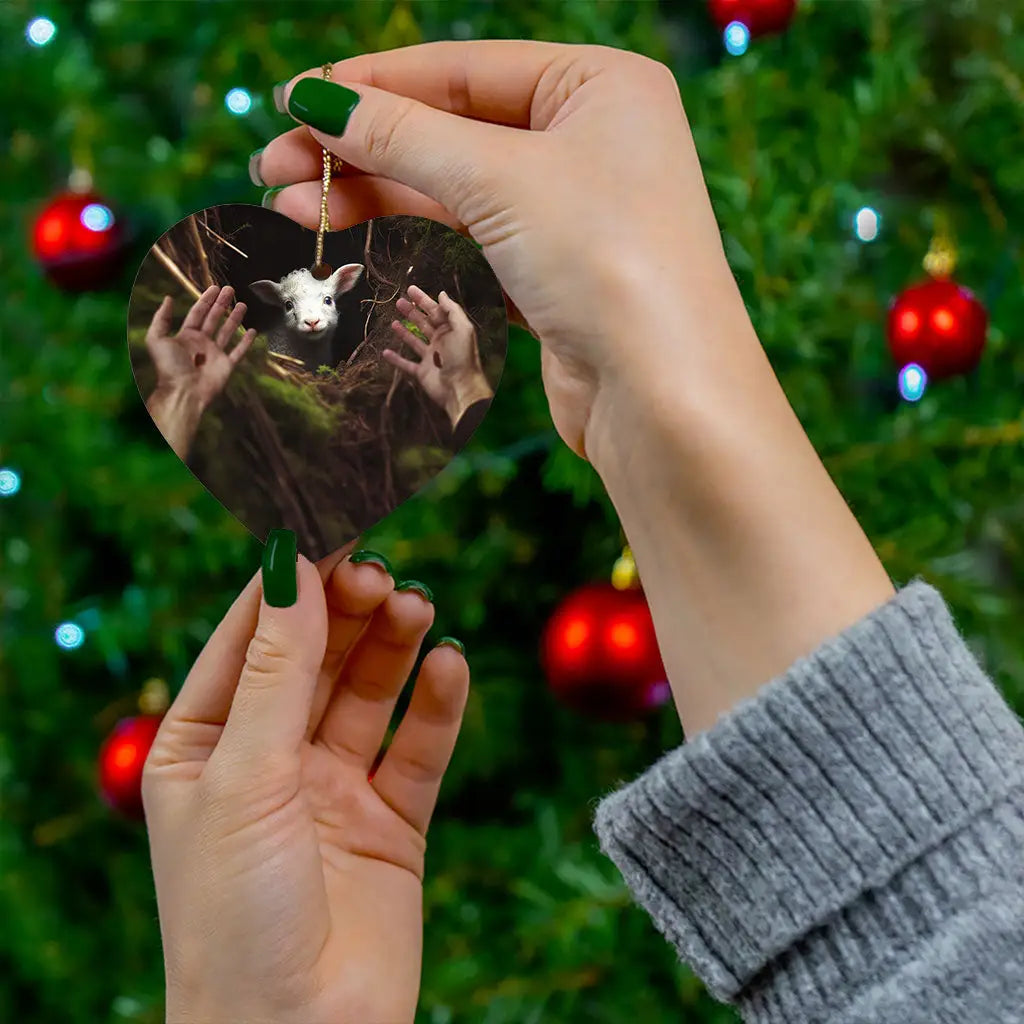 Jesus’ Hand Reaching Out to Rescue a Lamb Ornament