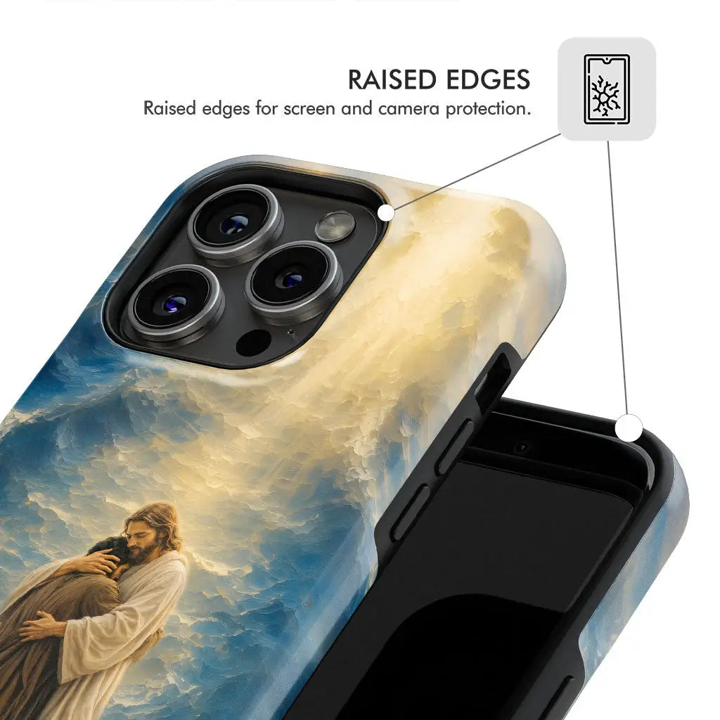 Jesus Holding a Man in the Storm Christian Phone Case