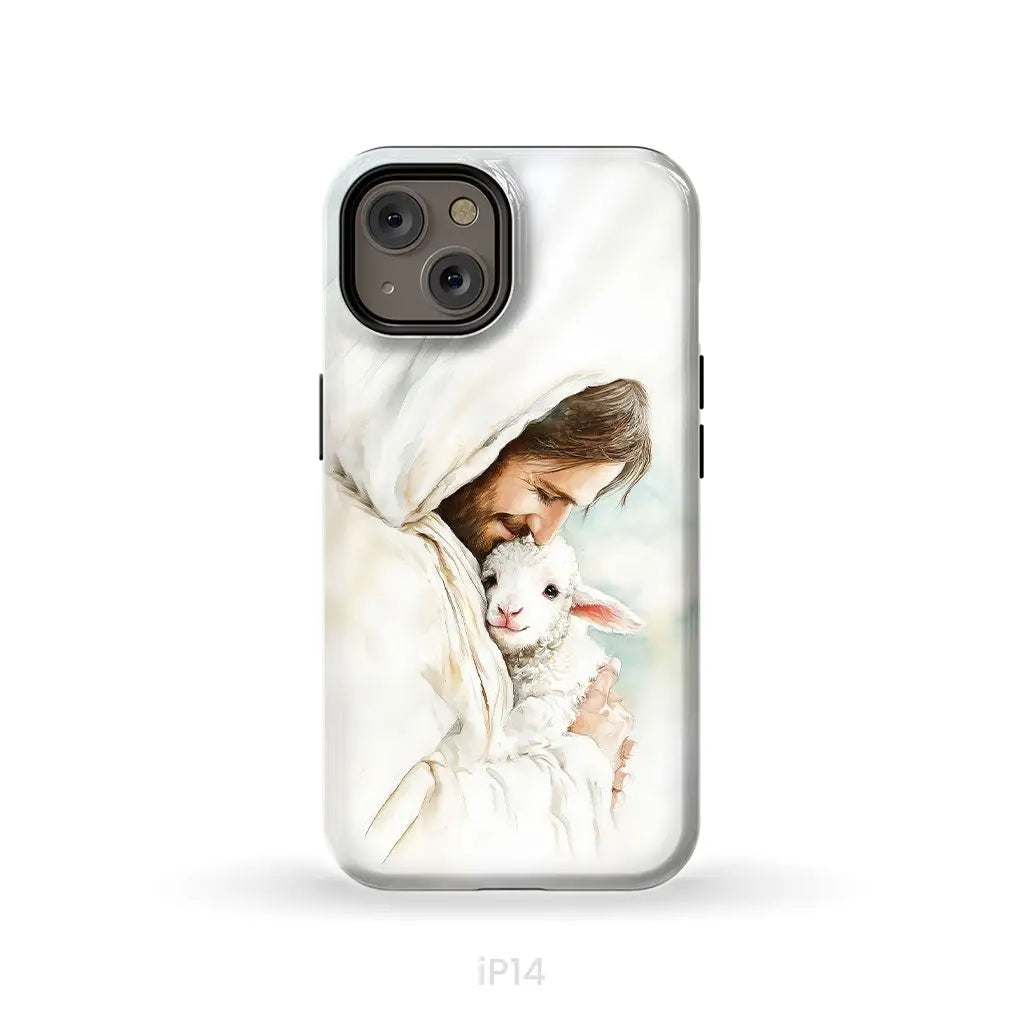 Jesus Holding the Lost Lamb – Good Shepherd Christian Phone Case iPhone 14 / Tough Case