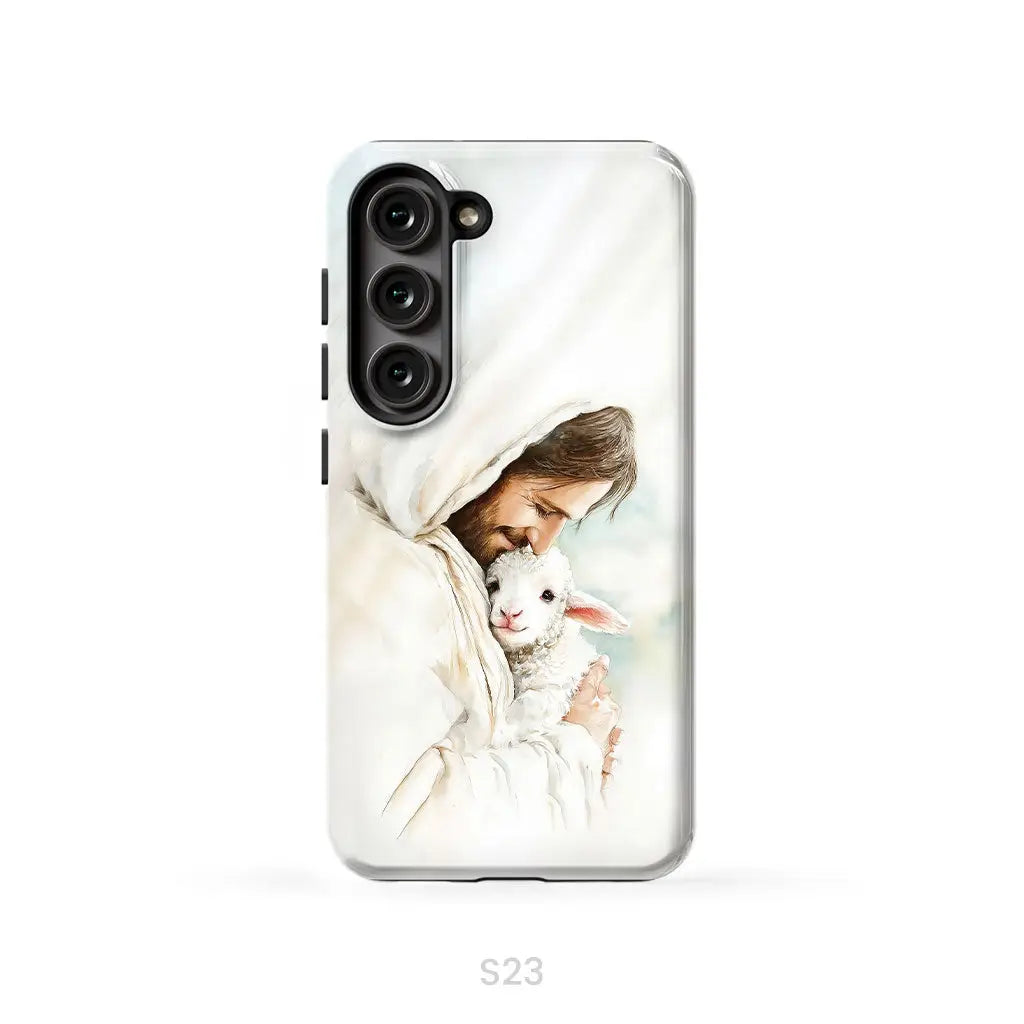 Jesus Holding the Lost Lamb – Good Shepherd Christian Phone Case Samsung Galaxy S23 (Not for S23 FE) / Tough Case