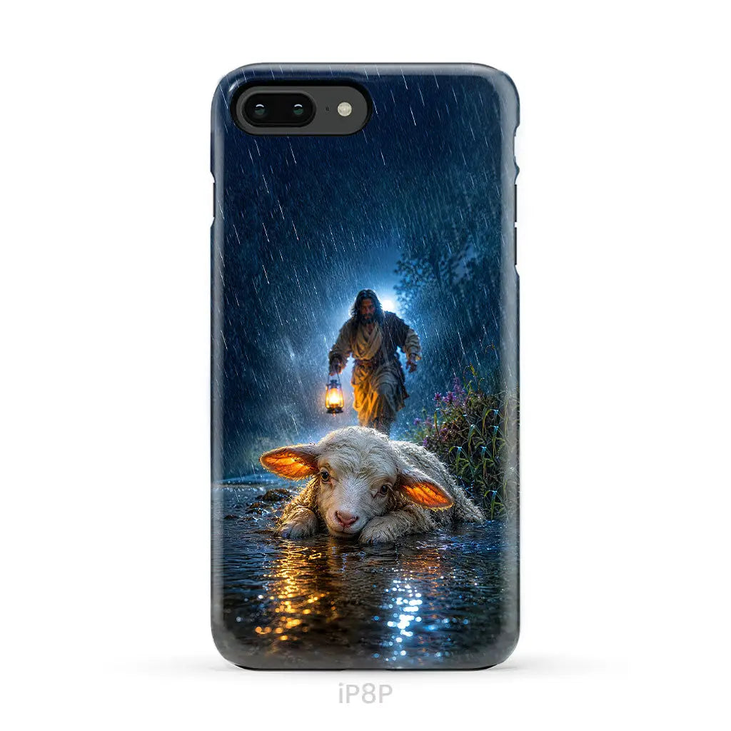 Jesus Rescues the Lost Lamb in the Storm - Christian Phone Case iPhone 8 Plus / Tough Case