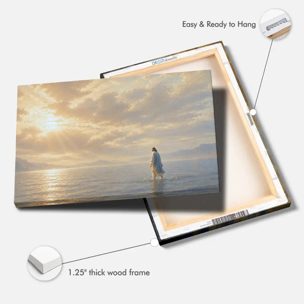 Jesus Walking on Water Christian Canvas Wall Art