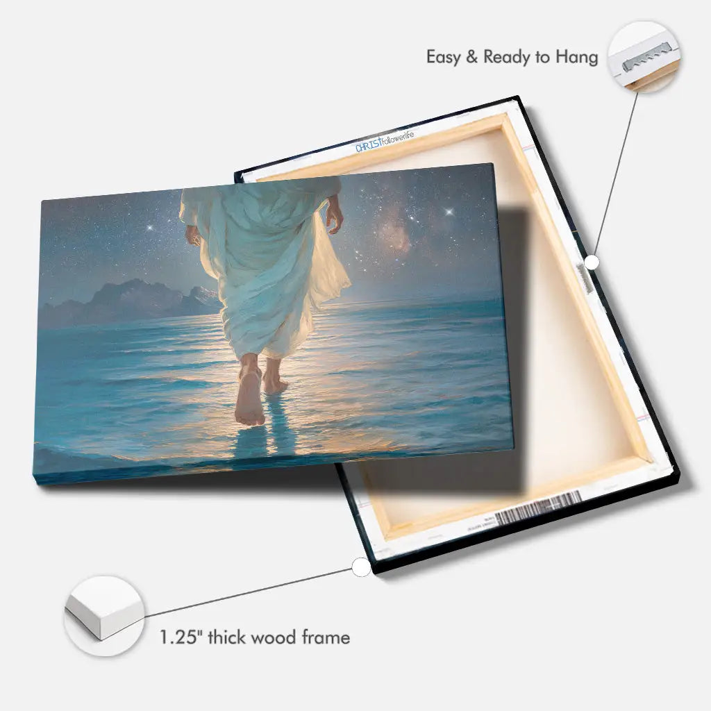 Beautiful wall art symbolizing faith, courage, and trust in God during life’s storms.