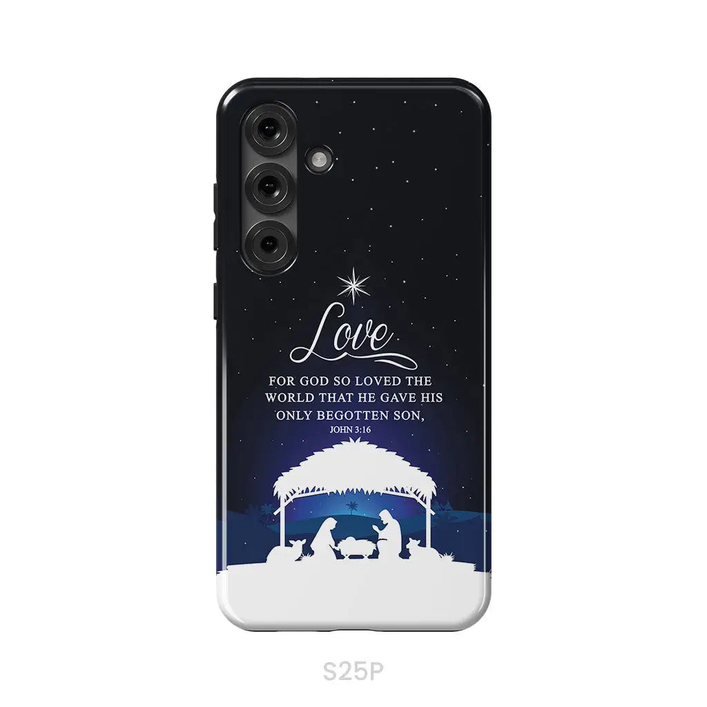 John 3:16 For God so loved the world Christmas phone case Samsung Galaxy S25 Plus / Tough Case