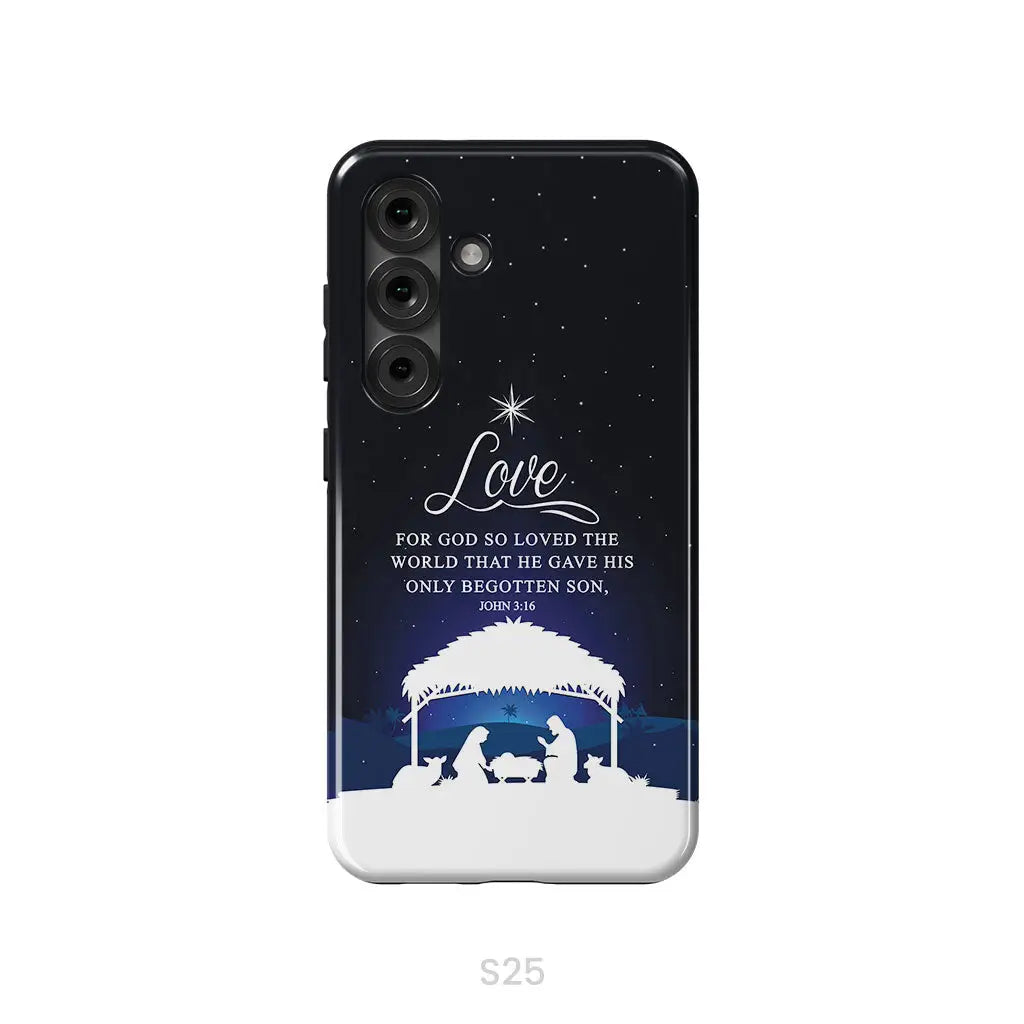 John 3:16 For God so loved the world Christmas phone case Samsung Galaxy S25 / Tough Case