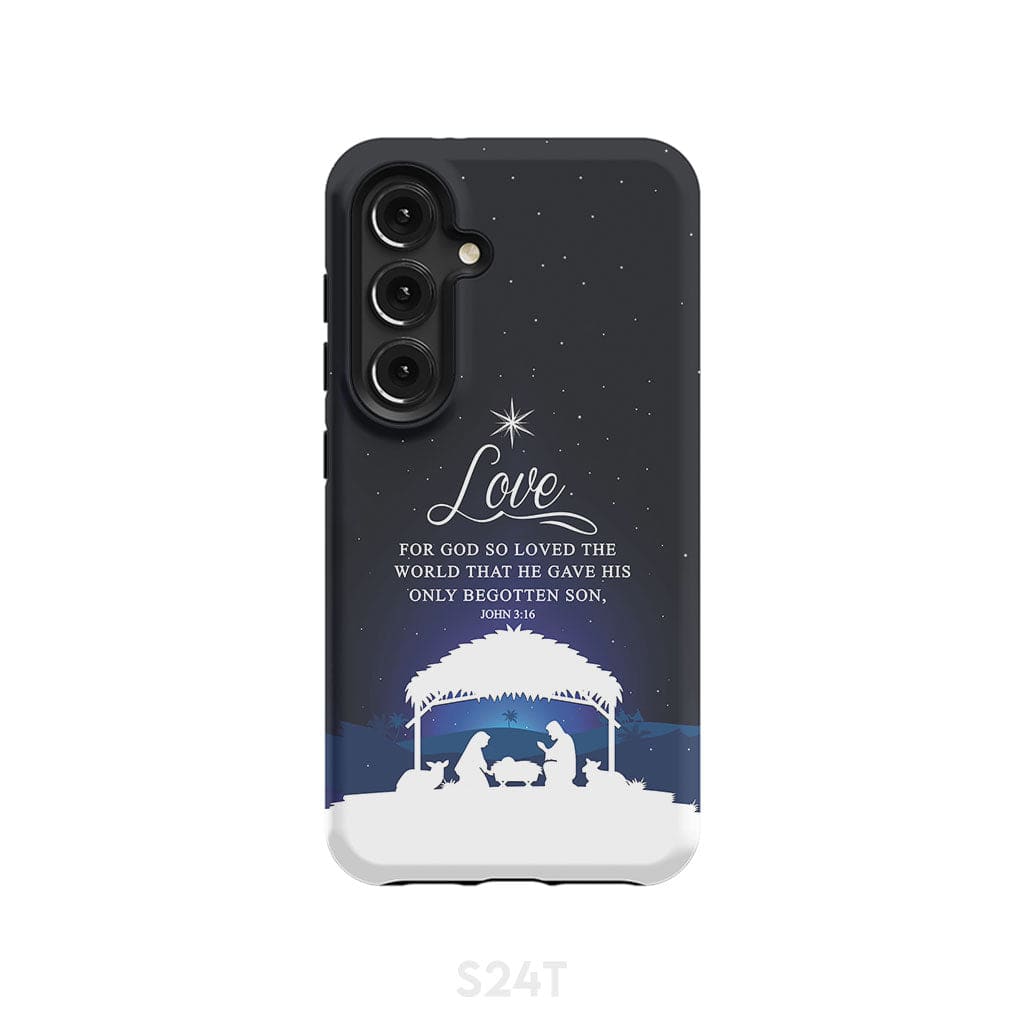 John 3:16 For God so loved the world Christmas phone case Samsung Galaxy S24 / Tough