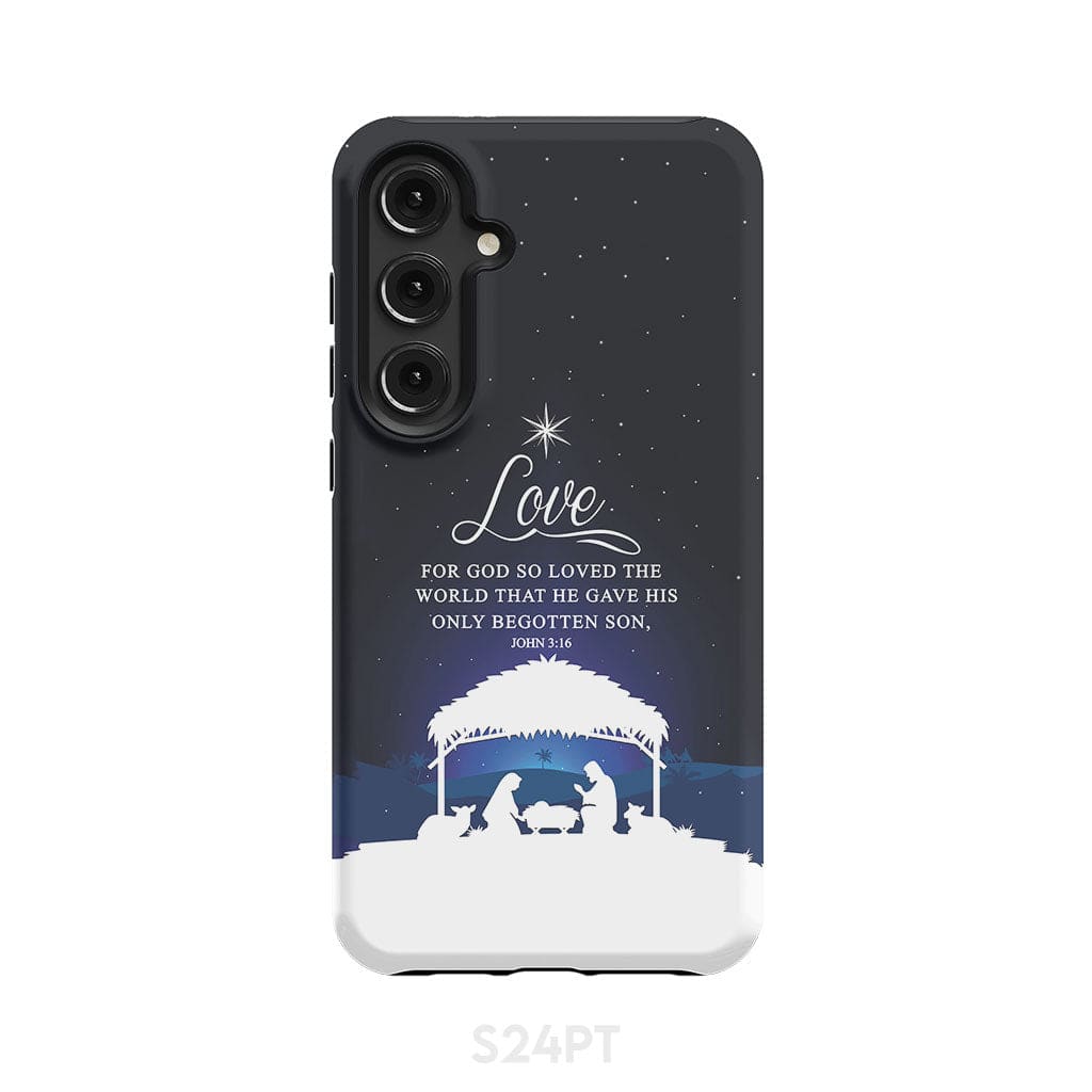 John 3:16 For God so loved the world Christmas phone case Samsung Galaxy S24 Plus / Tough