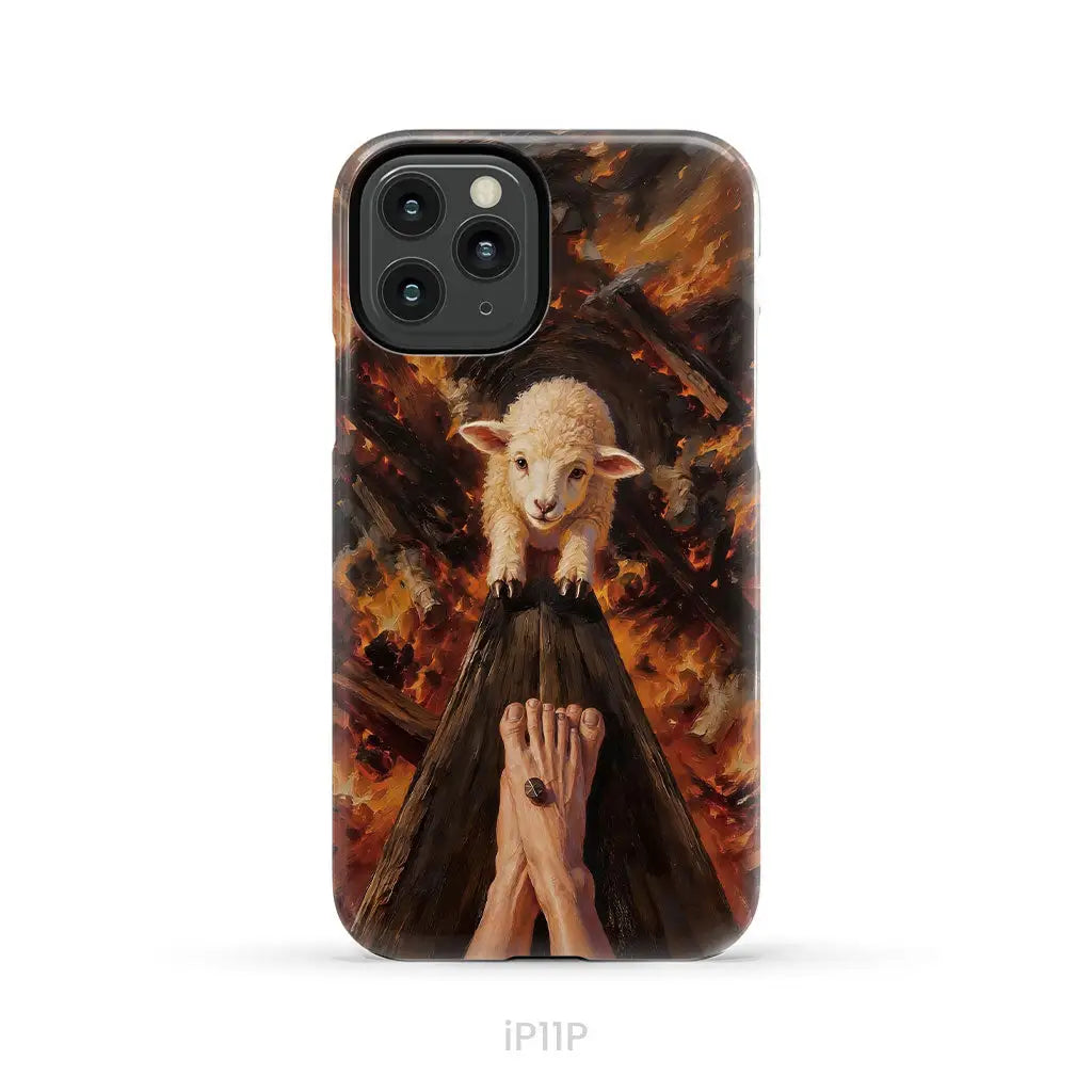 Lamb of God on the Cross with Jesus’ Pierced Feet - Christian Phone Case iPhone 11 Pro / Tough Case