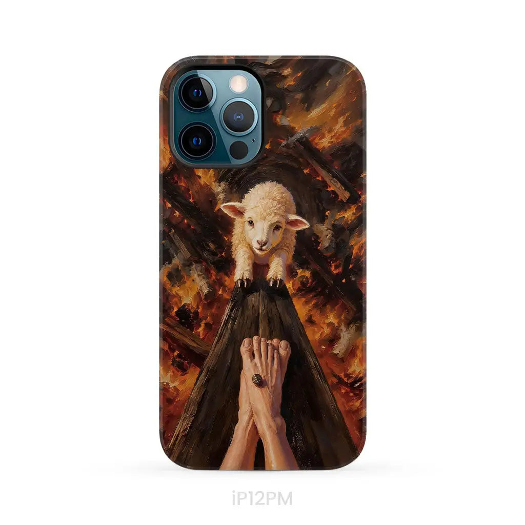 Lamb of God on the Cross with Jesus’ Pierced Feet - Christian Phone Case iPhone 12 Pro Max / Tough Case