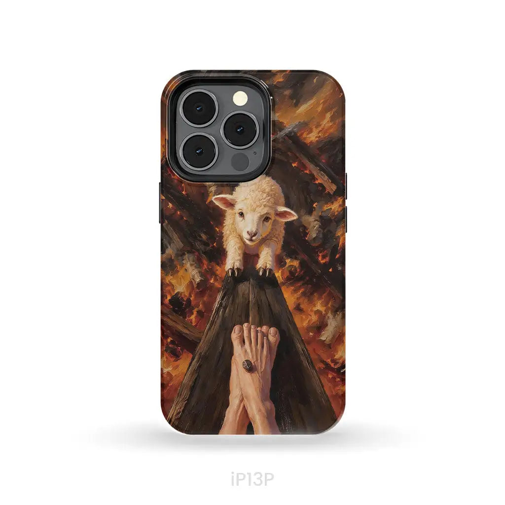 Lamb of God on the Cross with Jesus’ Pierced Feet - Christian Phone Case iPhone 13 Pro / Tough Case