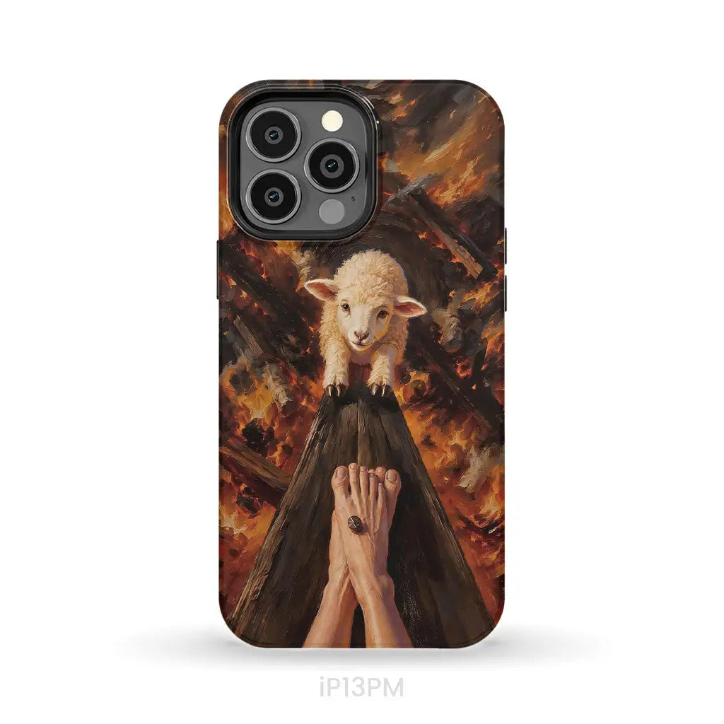 Lamb of God on the Cross with Jesus’ Pierced Feet - Christian Phone Case iPhone 13 Pro Max / Tough Case