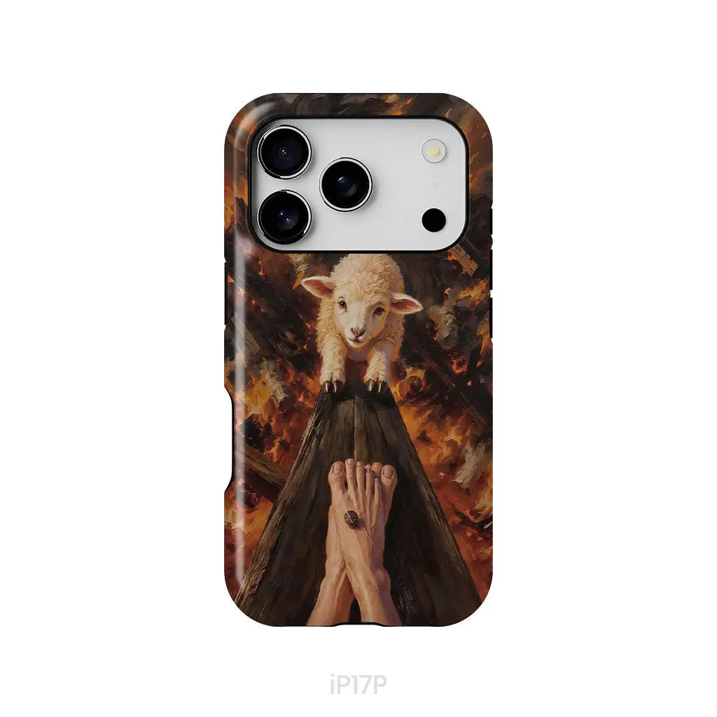 Lamb of God on the Cross with Jesus’ Pierced Feet - Christian Phone Case iPhone 17 Pro / Tough Case